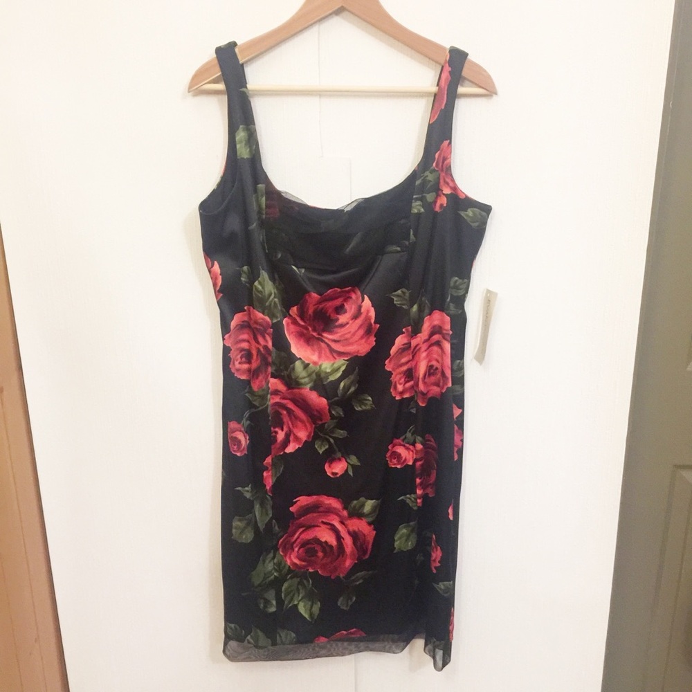 Evan Picone Sleeveless Rose Dress Size 16 #146